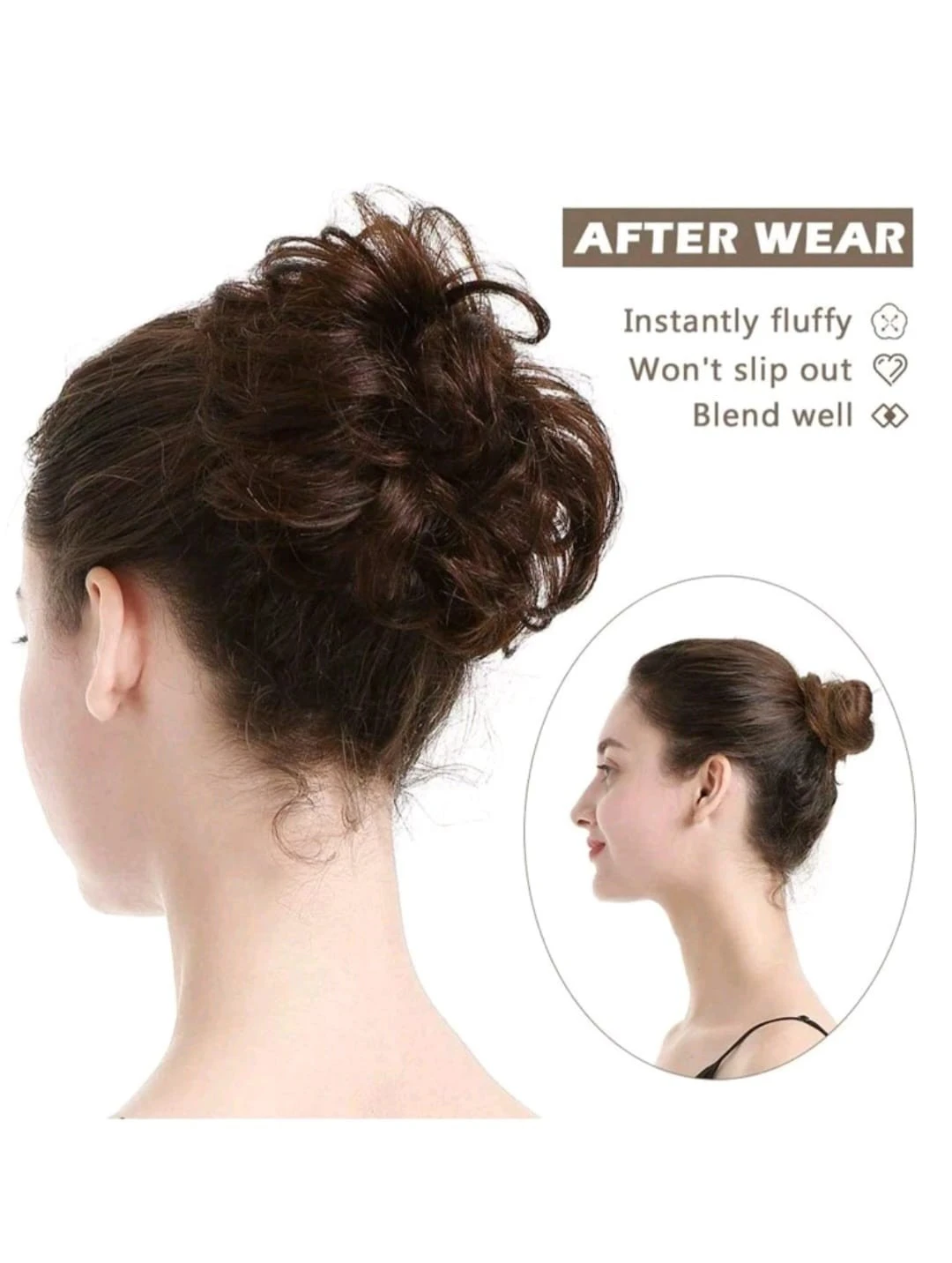 Hair Band, Bun, Hairpiece Hair Extensions, Cheap Wavy Elastic Band product thumbnail 5