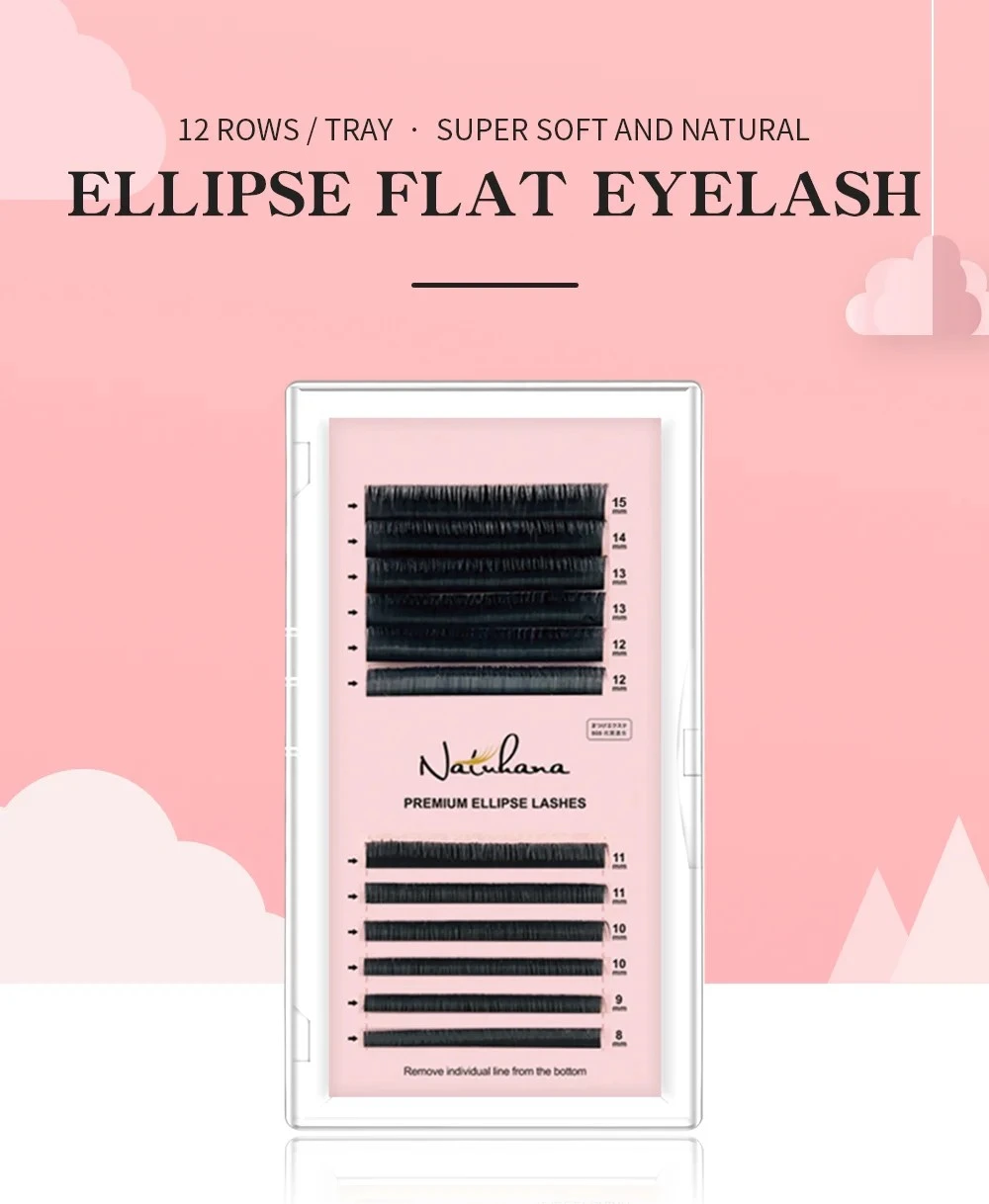 NATUHANA 8~15 Mix Ellipse Flat Eyelashes Extensions Matte product thumbnail 3