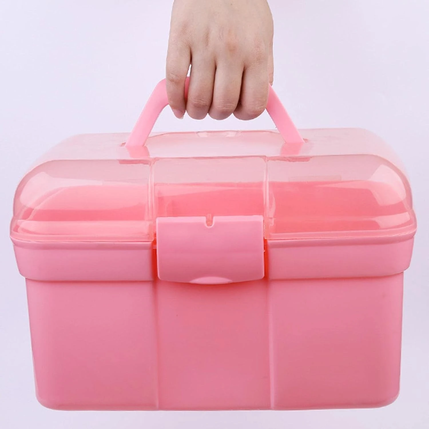 Portable Handled Storage Box – 2-Tier Manicure Tool Case for Home, Car, Bedroom & Hotel Organization product thumbnail 10
