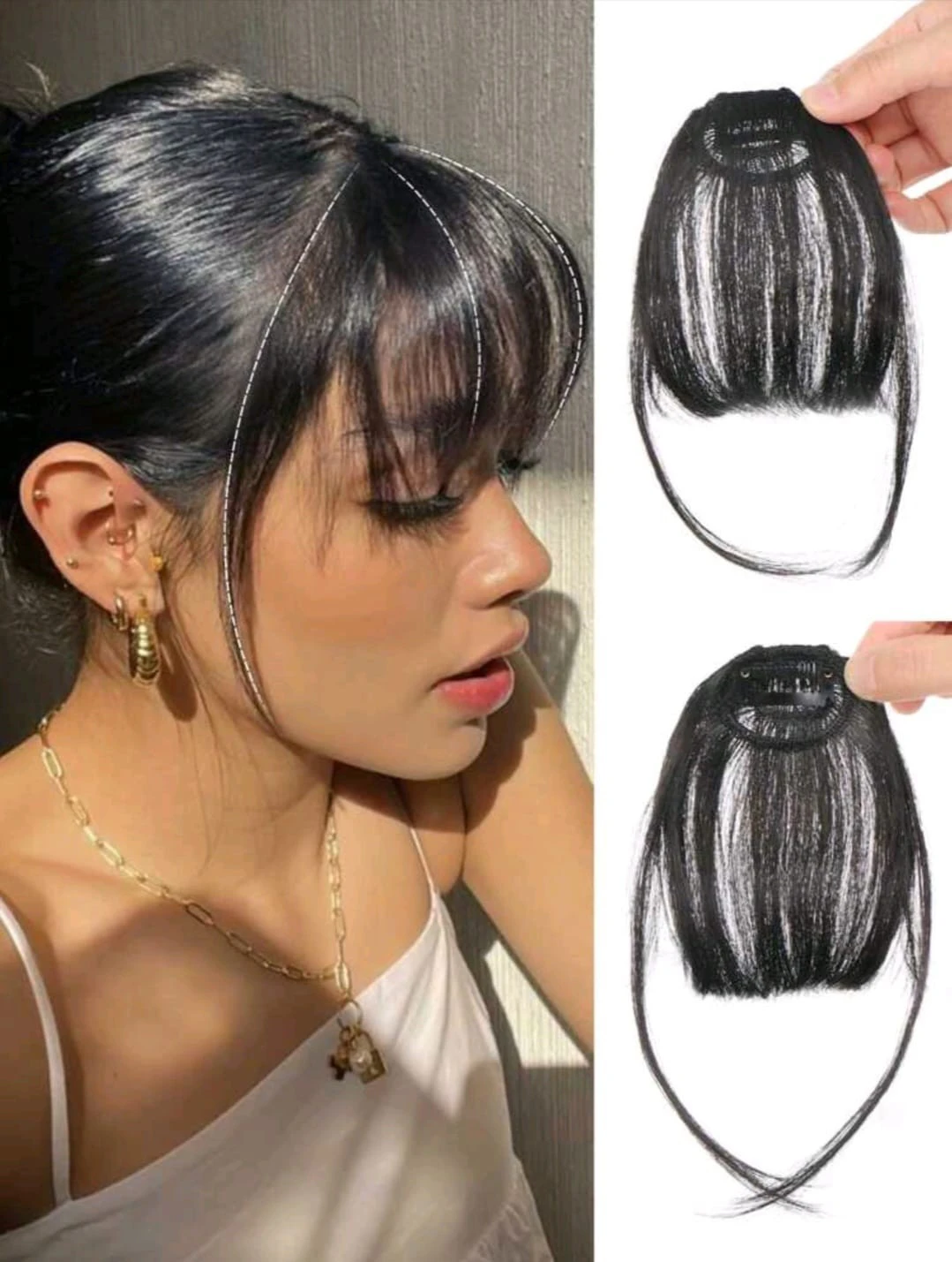 synthetic bangs hair extension product thumbnail 4