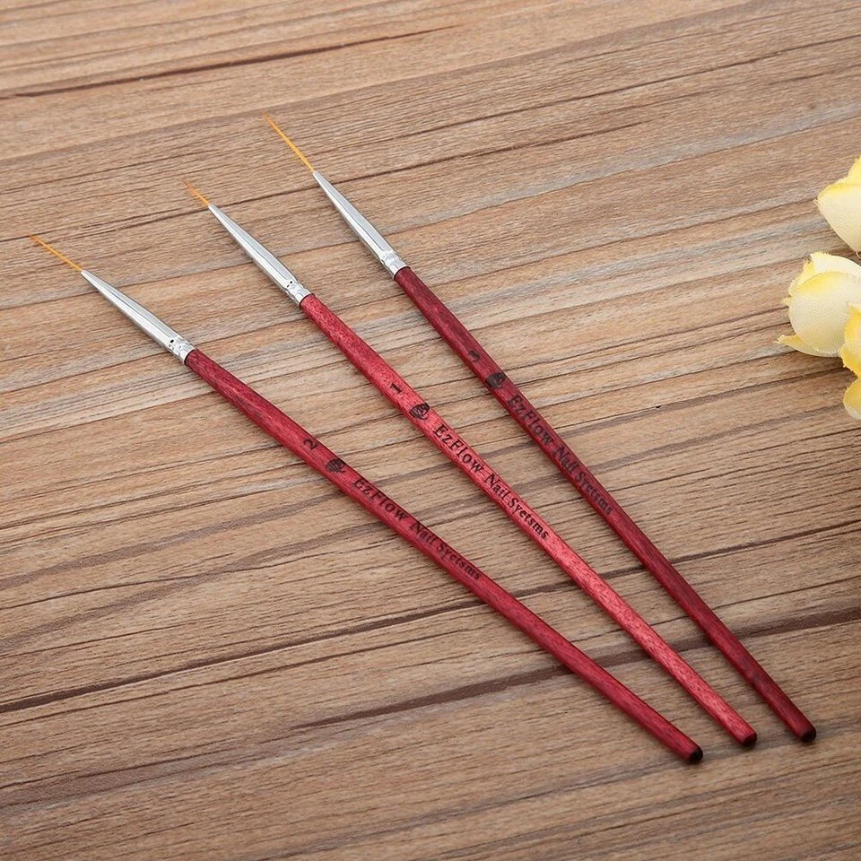 3pcs Nail Art Liner Painting Mane Brush Pen Drawing product thumbnail 2