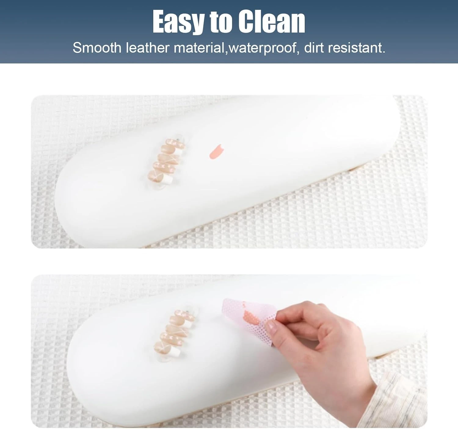 Foldable Manicure Hand Rest with 3 Adjustable Heights Microfiber Leather Nail Armrest Cushion with Soft High-Density Sponge product thumbnail 8