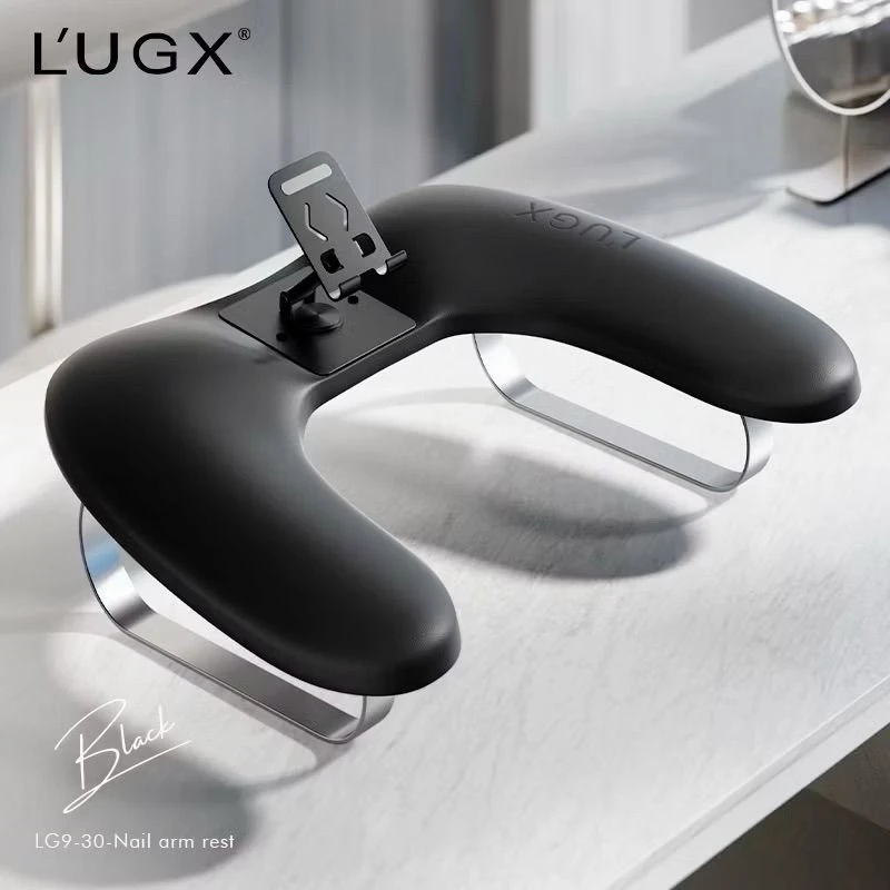 Nail Art U-Shaped hand pillow Soft PU Leather with Rotating Phone Holder Nail Arm Rest Manicure Pad mat Manicurist Special Tools product thumbnail 2