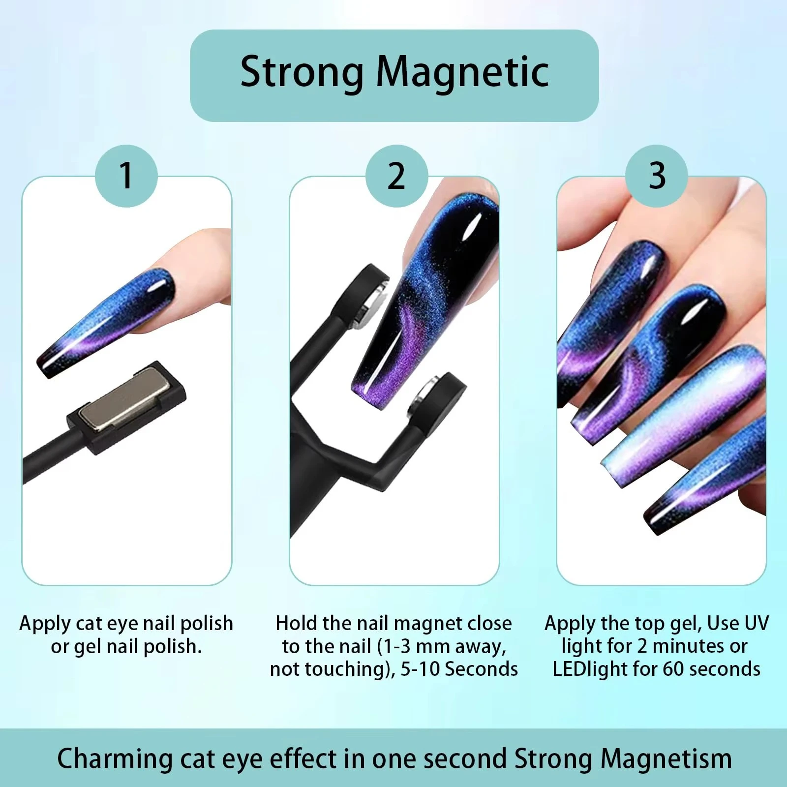 Magnet Stick 3 In 1 Y-shaped Cat Magnetic Double-head UV Gel Nail Art Strong Magnetic Multifunctional Nails Magnet Pen DIY product thumbnail 7