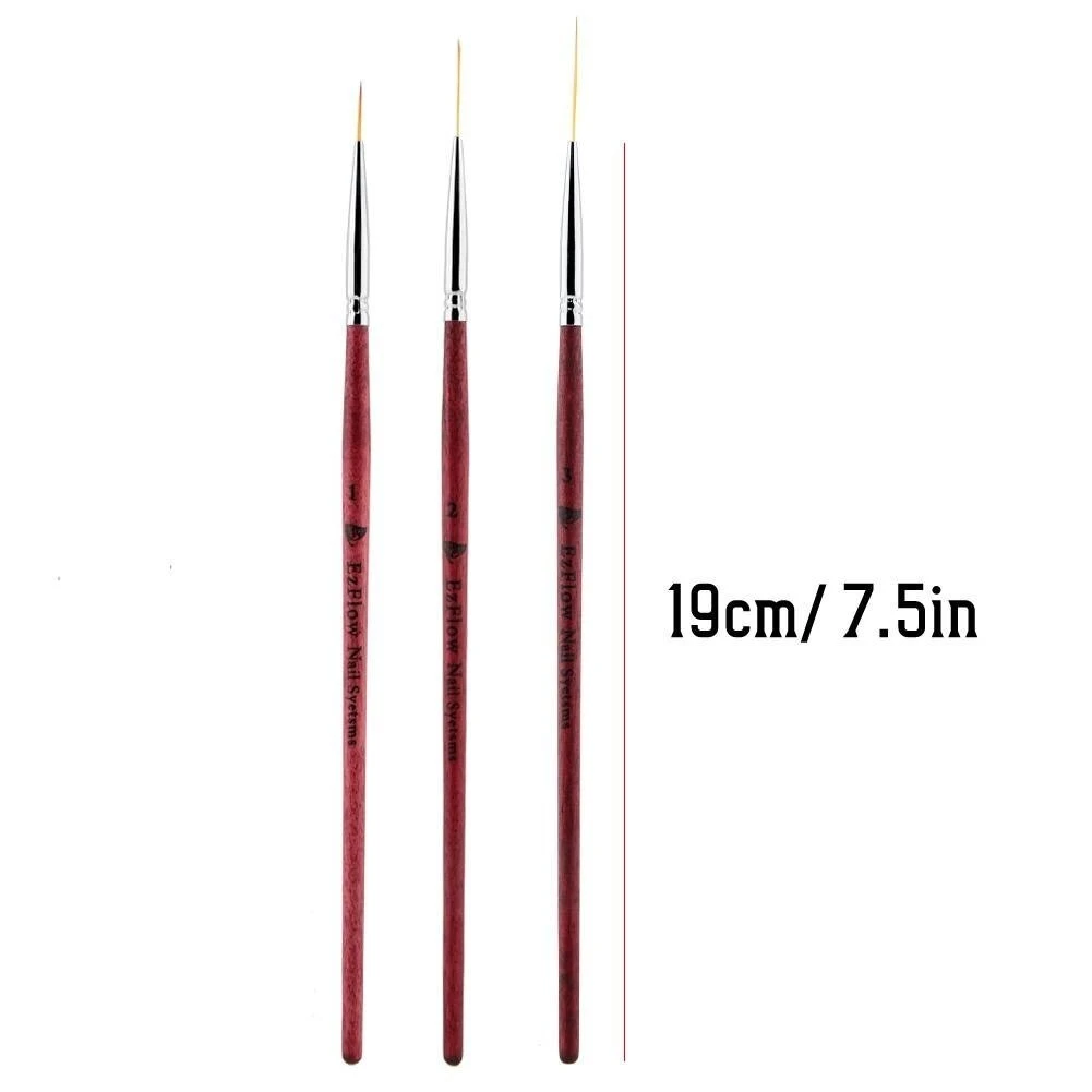 3pcs Nail Art Liner Painting Mane Brush Pen Drawing product thumbnail 4