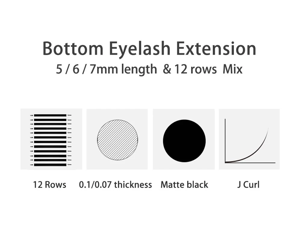 NATUHANA Bottom Eyelash Extension Soft Under Eyelashes J Curl 5-7 Mix product thumbnail 3