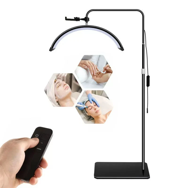 Professional Half Moon LED Beauty Lamp with Remote Control – Adjustable Salon Floor Light product thumbnail 11