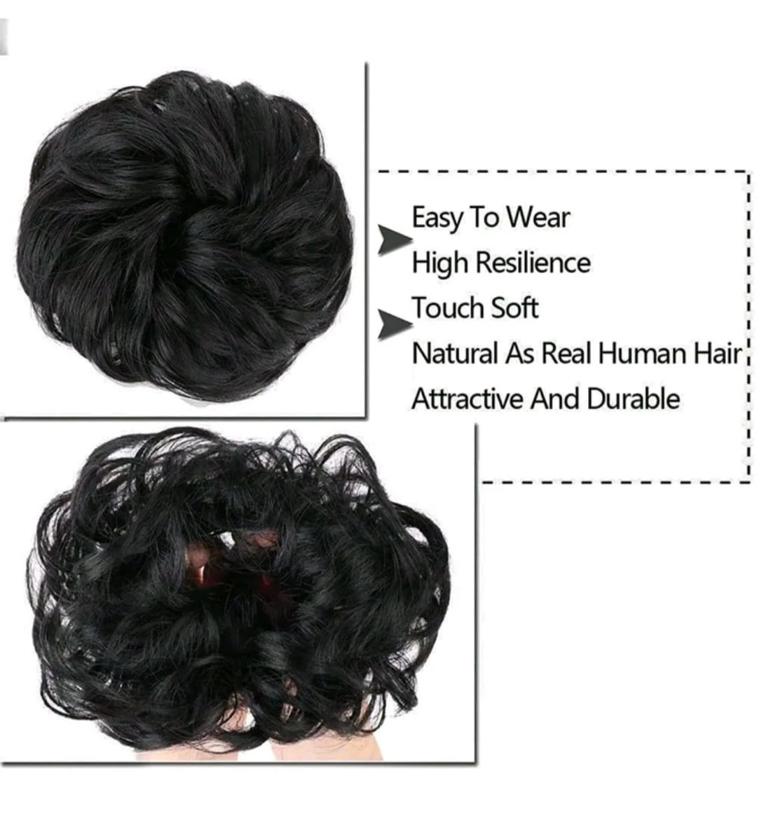 Hair Band, Bun, Hairpiece Hair Extensions, Cheap Wavy Elastic Band product thumbnail 6