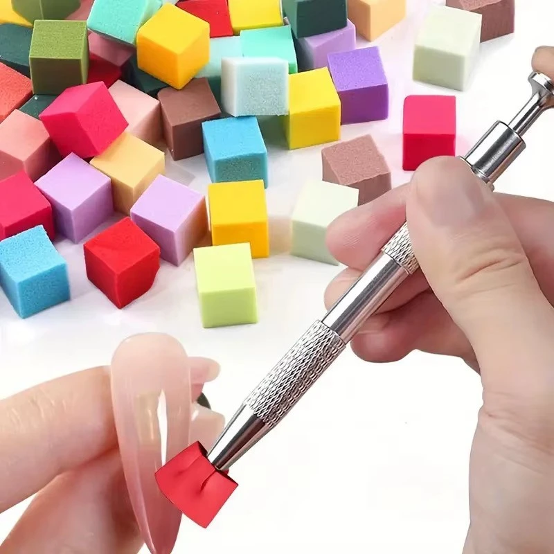 100Pcs High Density Cube Sponge Nail Art Sponge Set Gradient Nail Brushes Gel Polish DIY Nail Sponge Grab Pen Manicure Tools product thumbnail 8