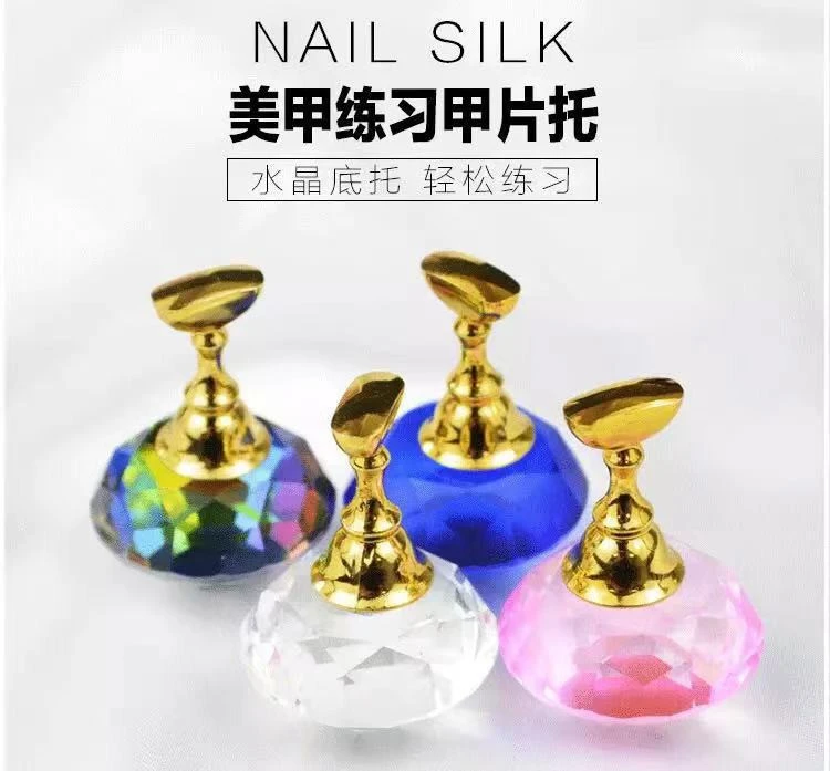 Japanese crystal base nail plate support checkerboard support seat diamond bottom support nail art practice stand product thumbnail 5
