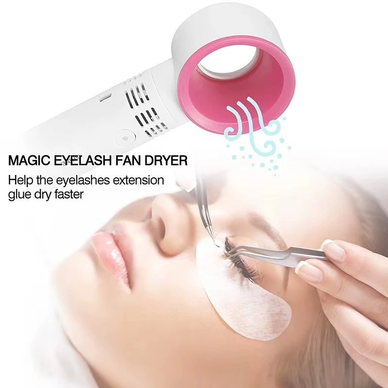 Portable USB Rechargeable Bladeless Eyelash Fan Dryer – 3 Speed Mini Lash Extension Fan – 2000mAh Battery product thumbnail 2