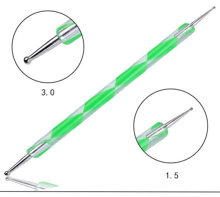 Acrylic spiral rod double ended point drill pen 5 pcs, nail pen dot drill pen set product thumbnail 3