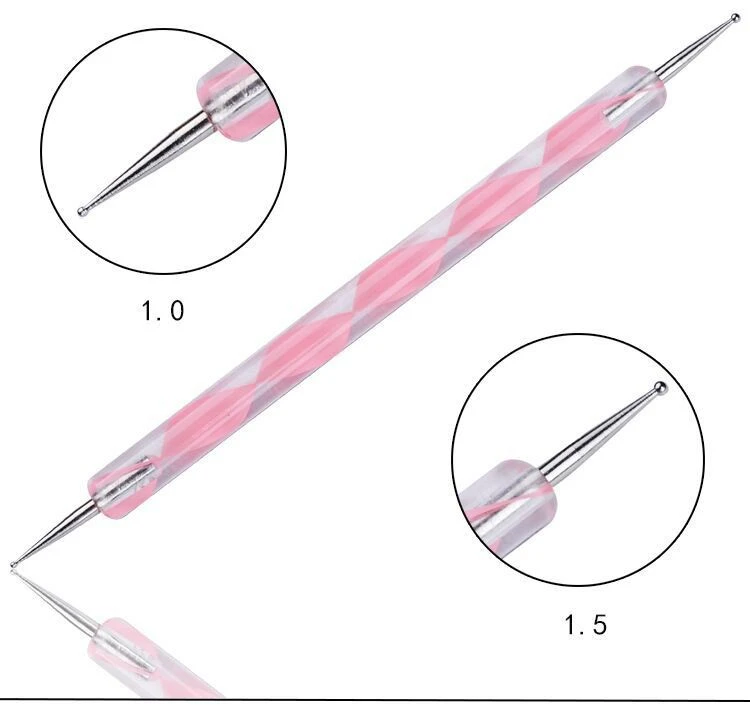 Acrylic spiral rod double ended point drill pen 5 pcs, nail pen dot drill pen set product thumbnail 6