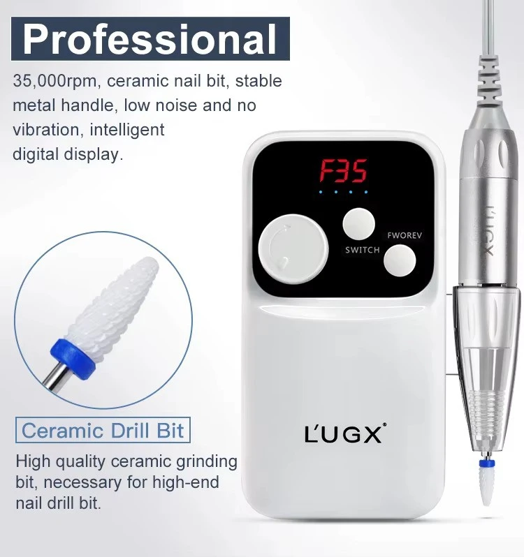 L'UGX LG602s Professional Power Portable Rechargeable Nail Drill Machine Type C Manicure 35000 RPM Electric Nail Drills product thumbnail 10
