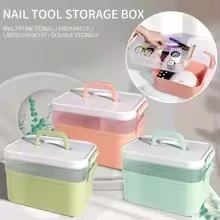 New Hand-Held Desktop Storage Box – Plastic Organizer for Scissors, Manicure Tools, Jewelry, Nail Gel Polish & Stationery product thumbnail 2