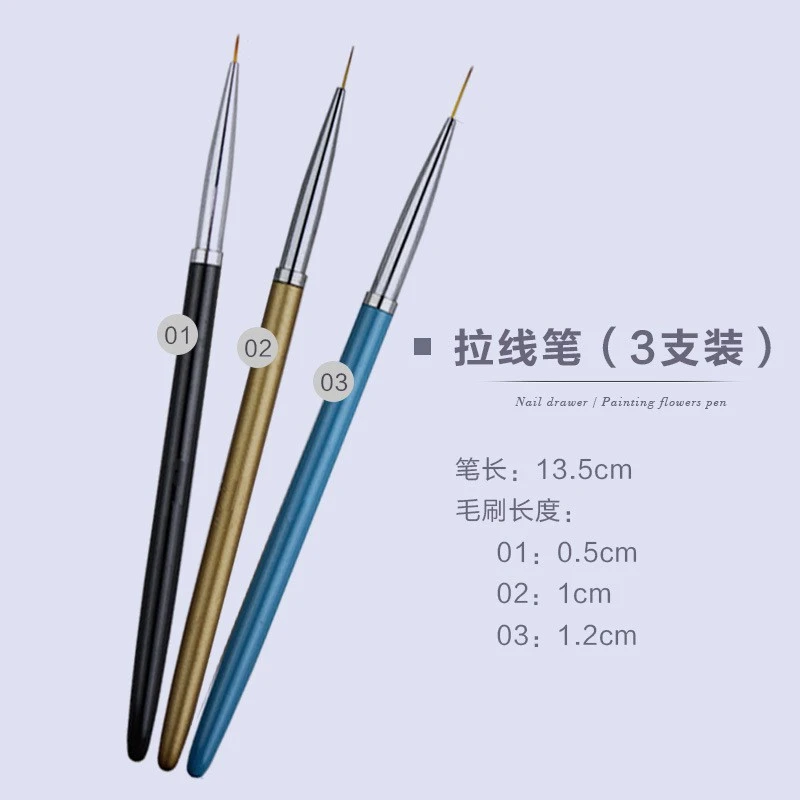 Henna painting pen row pen 3 pieces set nail pen DIY painting pen make flower painting brush set of three product thumbnail 2