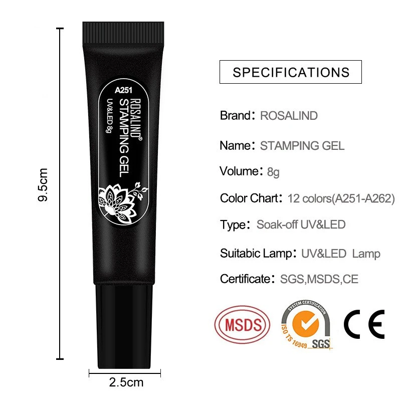 ROSALIND printing glue 8g hose nail polish glue nail shop printing steel plate nail art product thumbnail 4