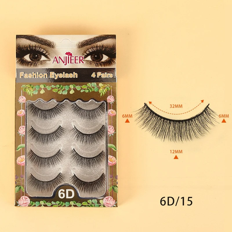 anjieer fashion eyelash 4pairs 6D product thumbnail 2