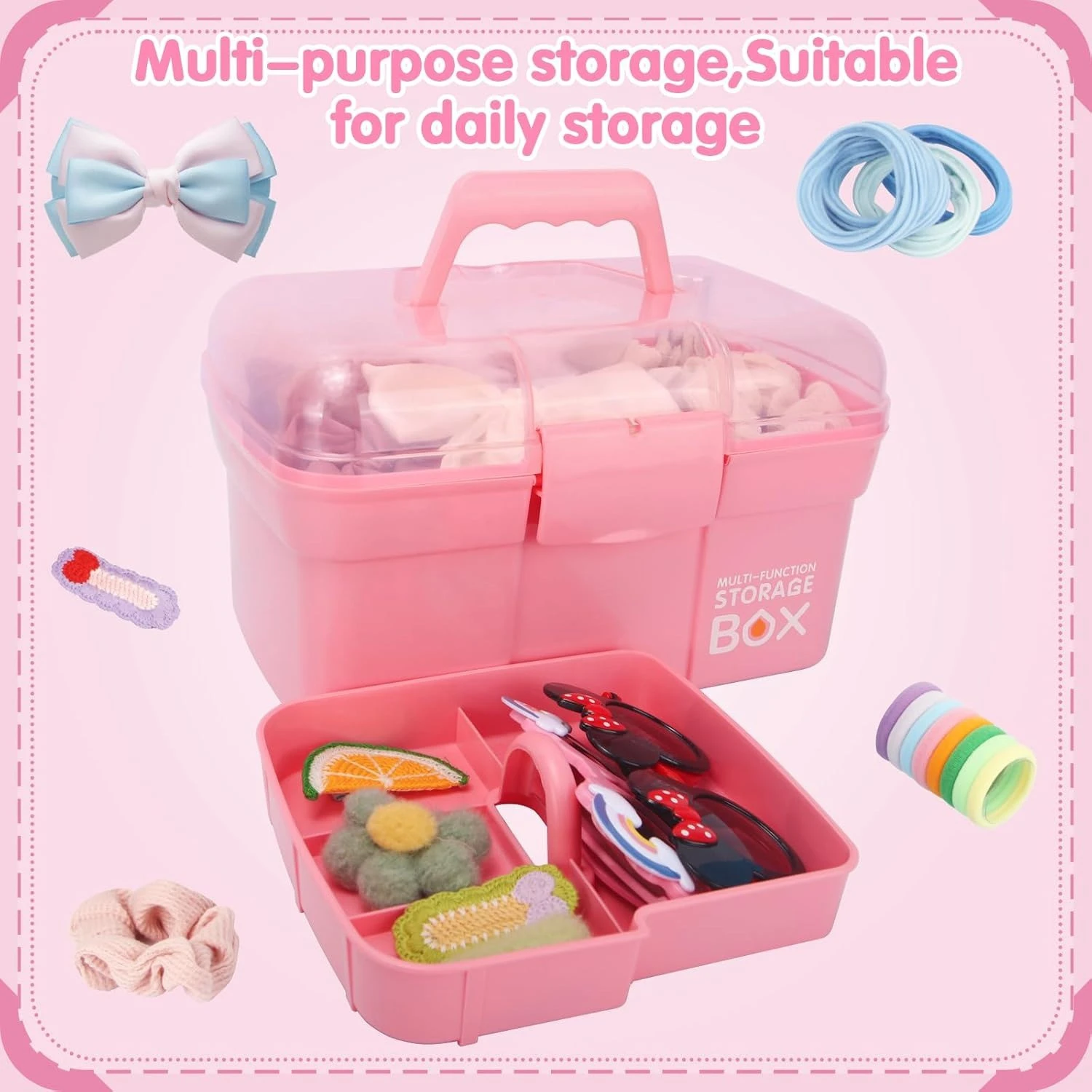 Portable Handled Storage Box – 2-Tier Manicure Tool Case for Home, Car, Bedroom & Hotel Organization product thumbnail 11