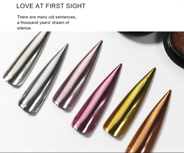Nail art, titanium powder, magic mirror powder, electroplated metallic, aurora, champagne, shiny fine powder product thumbnail 21