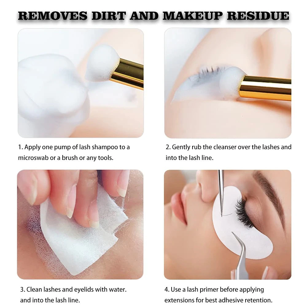 Eyelash Extension Shampoo 60ml Lash Eyelid Foam Cleanser for Home Makeup Eyelashes Cleaning Foam Eyelashes Mousse Foam product thumbnail 3