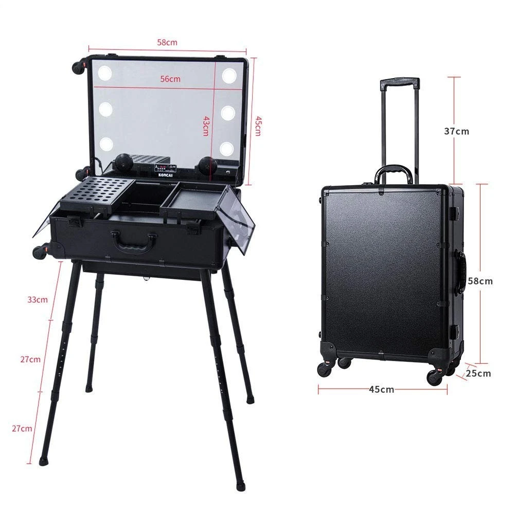 Rolling Makeup Case with LED Light Mirror with Multimedia product thumbnail 8