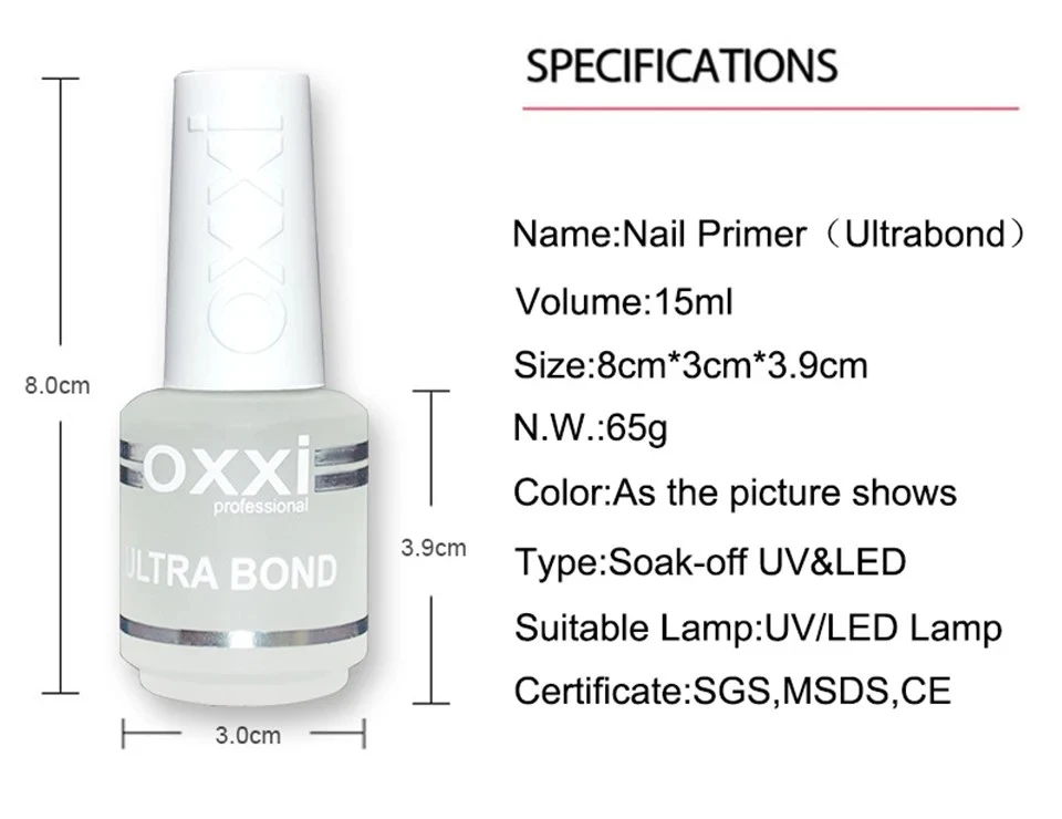 oxxi Ultra bonder  New 15ml Acid-free Primer For Nails product thumbnail 3