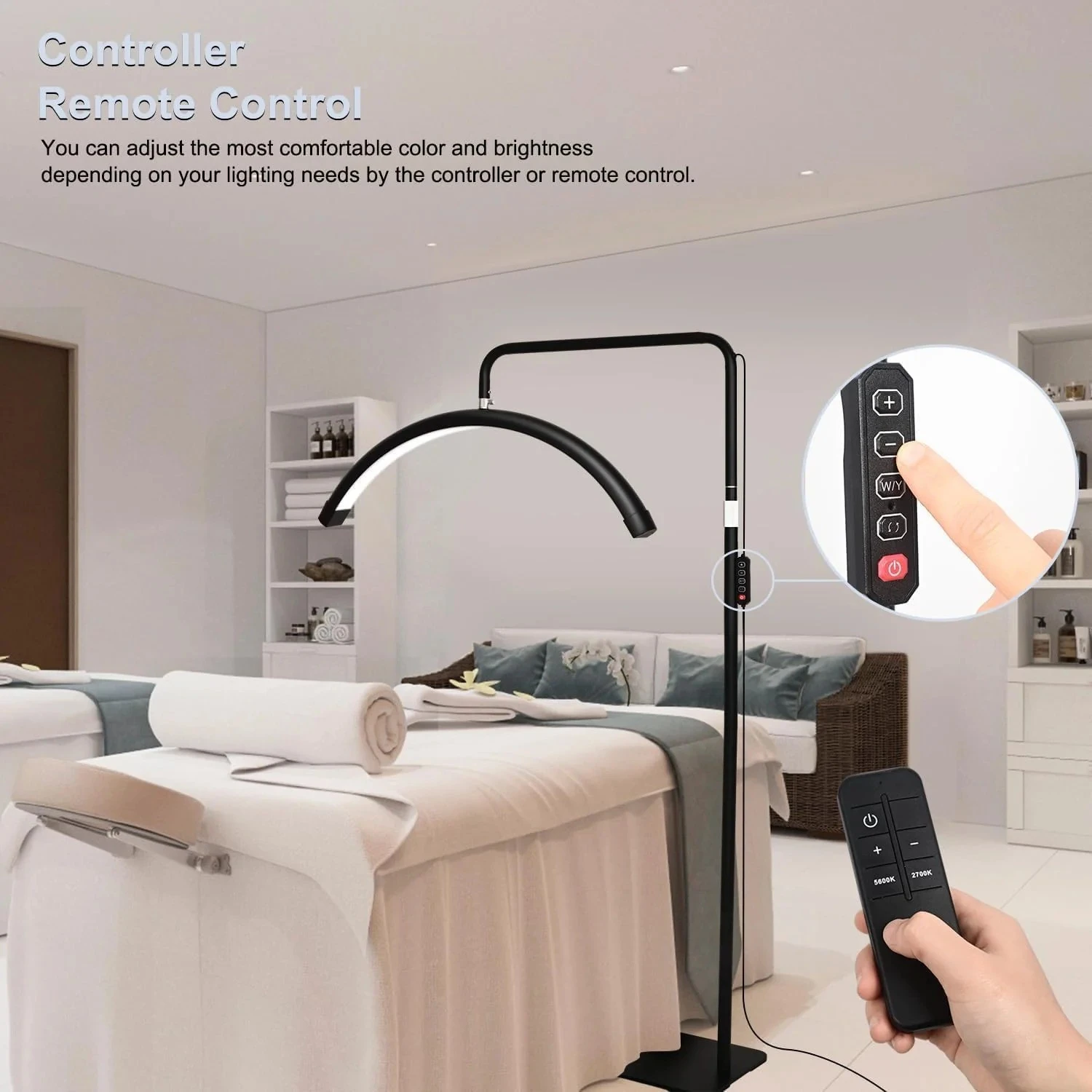 Professional Half Moon LED Beauty Lamp with Remote Control – Adjustable Salon Floor Light product thumbnail 16