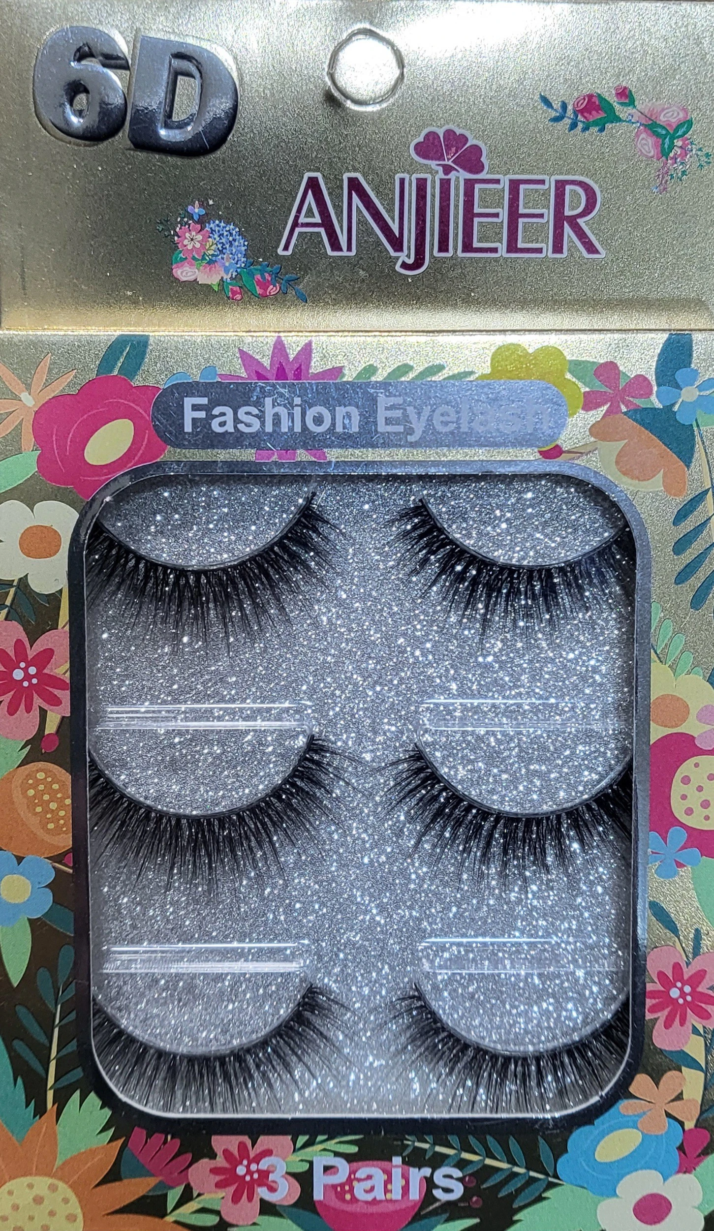 Anjieer Fashion Eyelash 3pairs 6D product thumbnail 2