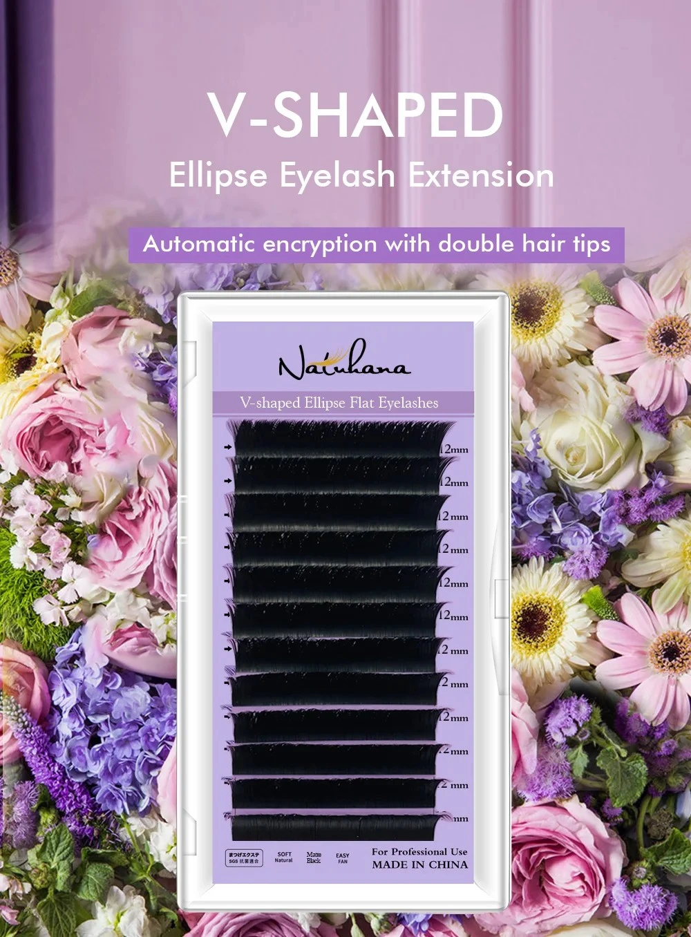 NATUHANA V Shaped Mink Lasher Ellipse Flat  Auto-Fans product thumbnail 13