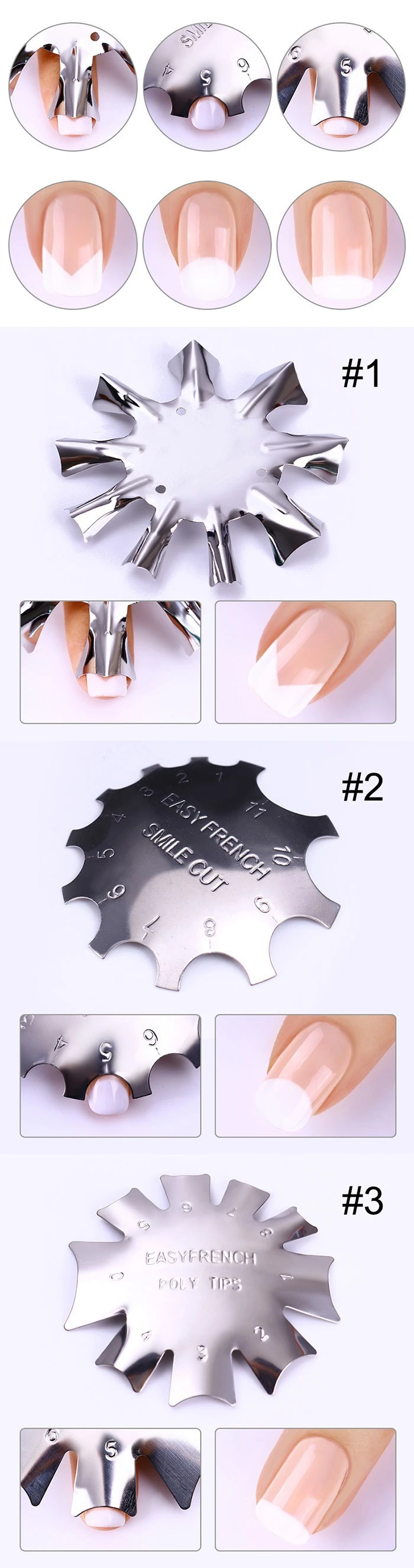 Nail Art Tools Set French nail art plastic steel plate model 18 French sticker crystal nail making templates product thumbnail 2