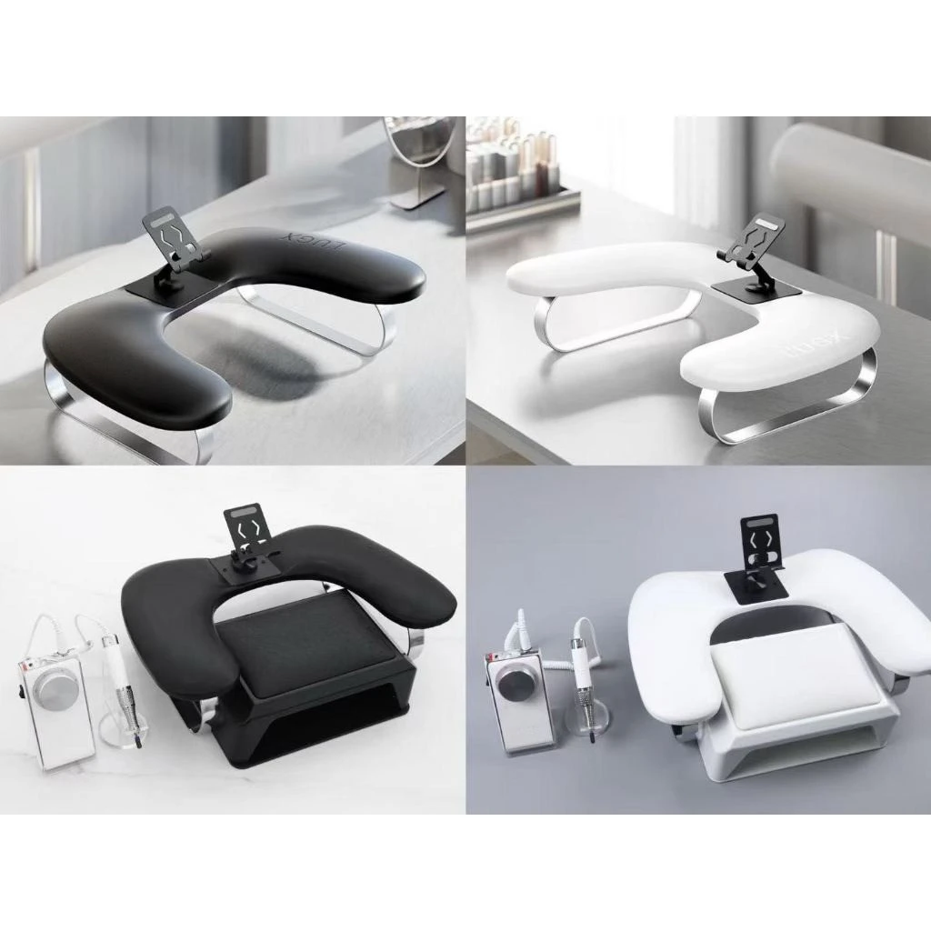 Nail Art U-Shaped hand pillow Soft PU Leather with Rotating Phone Holder Nail Arm Rest Manicure Pad mat Manicurist Special Tools product thumbnail 3