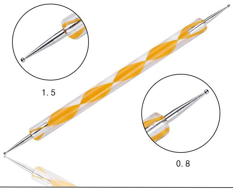 Acrylic spiral rod double ended point drill pen 5 pcs, nail pen dot drill pen set product thumbnail 5
