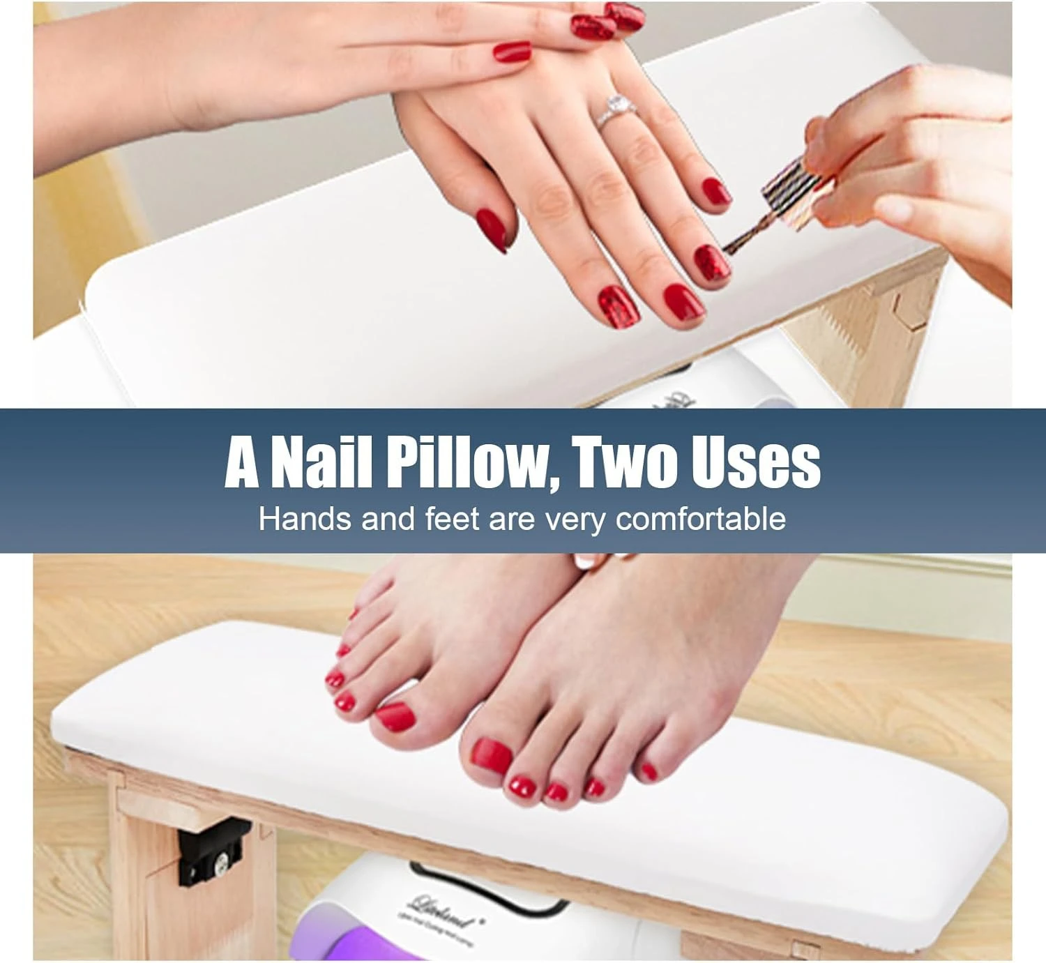 Foldable Manicure Hand Rest with 3 Adjustable Heights Microfiber Leather Nail Armrest Cushion with Soft High-Density Sponge product thumbnail 5