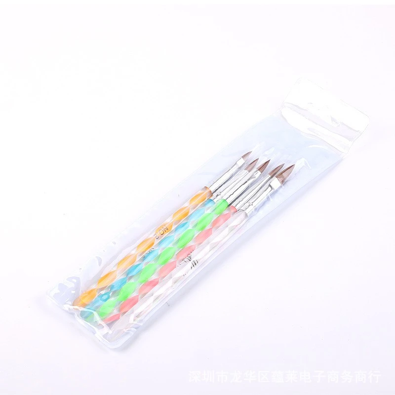 Gel Brush( size 2,4,6,8,10 ) nail brush 5pcs set acrylic mink crystal pen nail tool product thumbnail 7