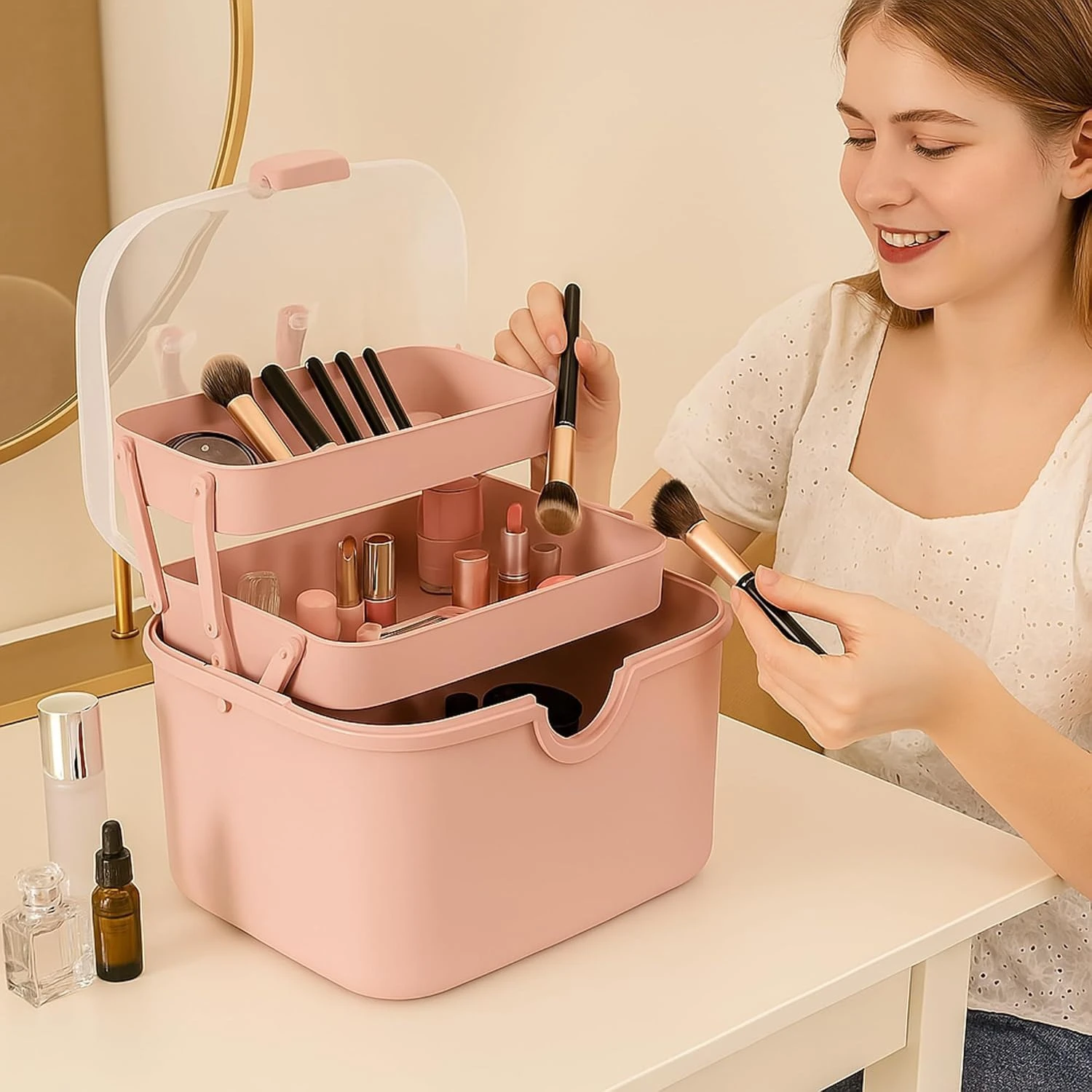 Multipurpose Portable Storage Box – 3 Tiers for Cosmetics, Manicure Tools & Sewing Supplies product thumbnail 22