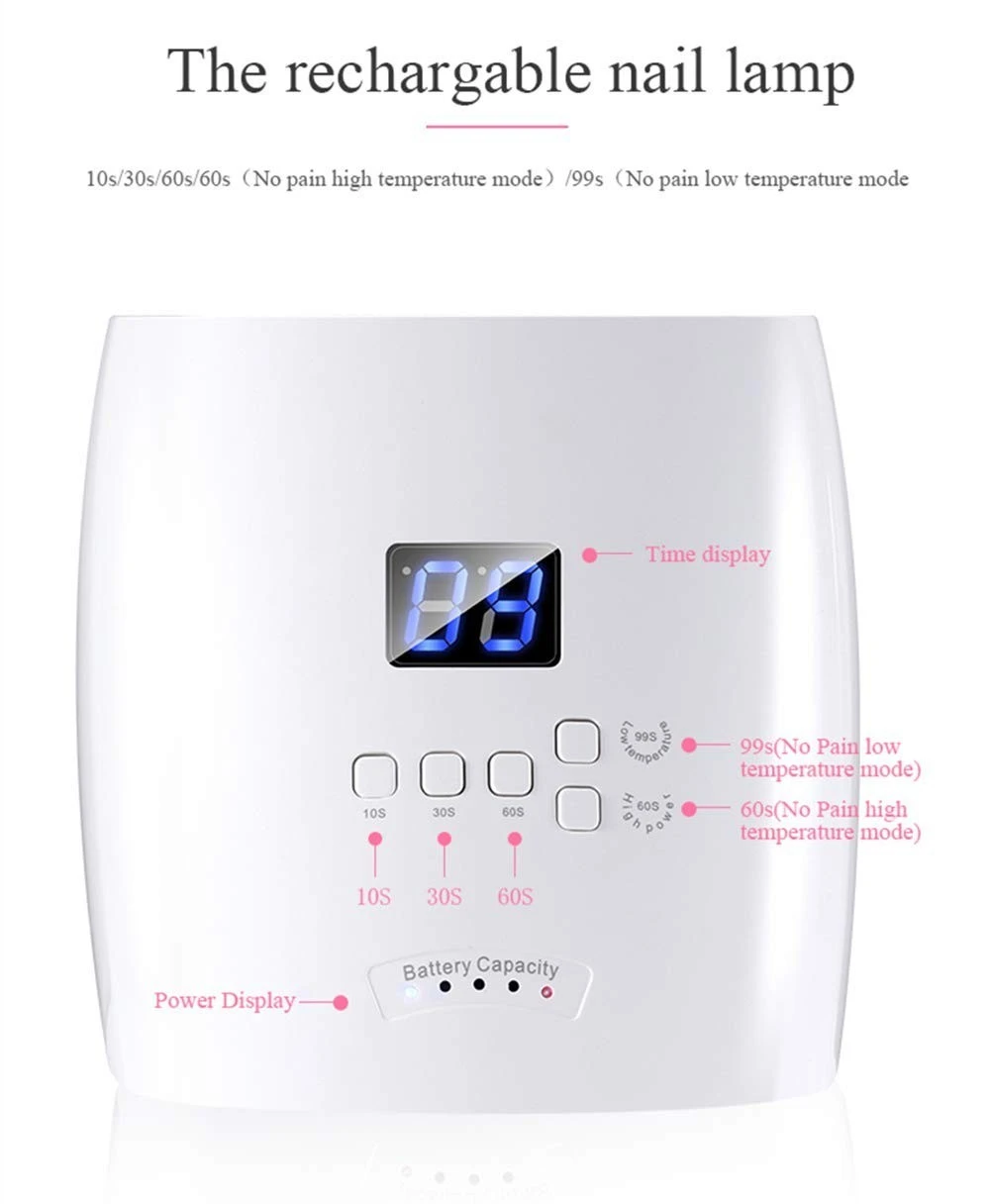 48W Rechargeable UV LED Gel Nail Lamp Dryer product thumbnail 4