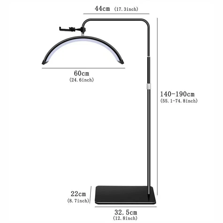 Professional Half Moon LED Beauty Lamp with Remote Control – Adjustable Salon Floor Light product thumbnail 15