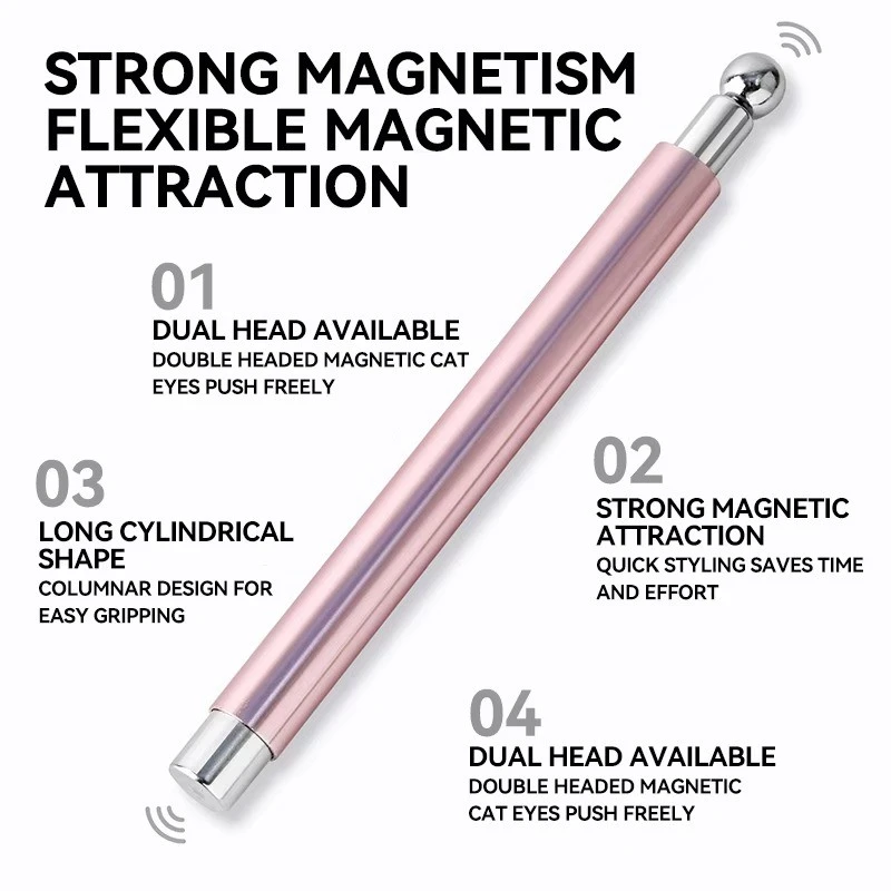 2 In 1 Nail Cat Eye Magnet And Super Strong Magnetic Ball Purple Pink Aluminum Anti-Mistouch Salon Home Manicure DIY Nail Tool product thumbnail 8