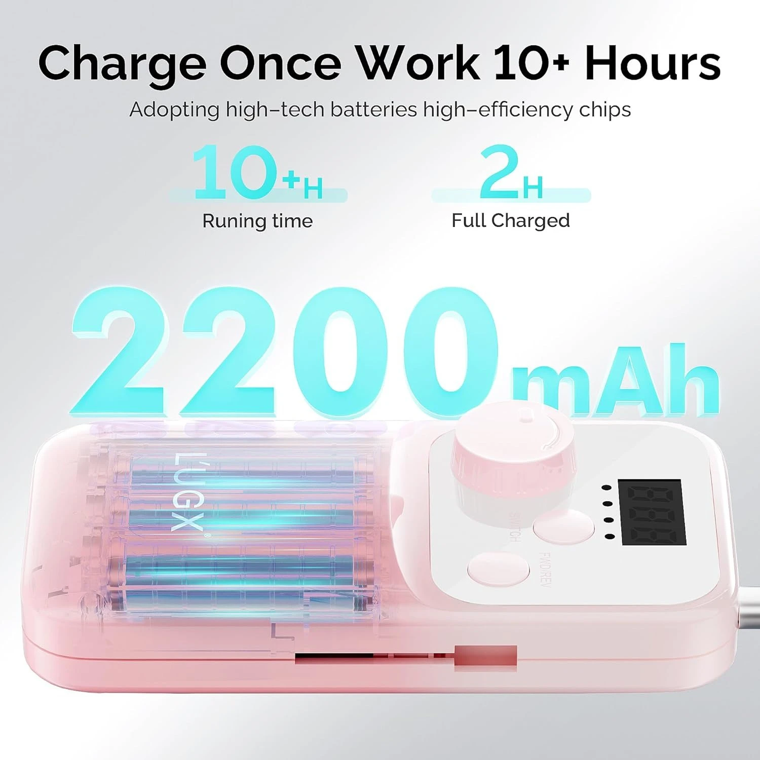 L'UGX LG602s Professional Power Portable Rechargeable Nail Drill Machine Type C Manicure 35000 RPM Electric Nail Drills product thumbnail 5