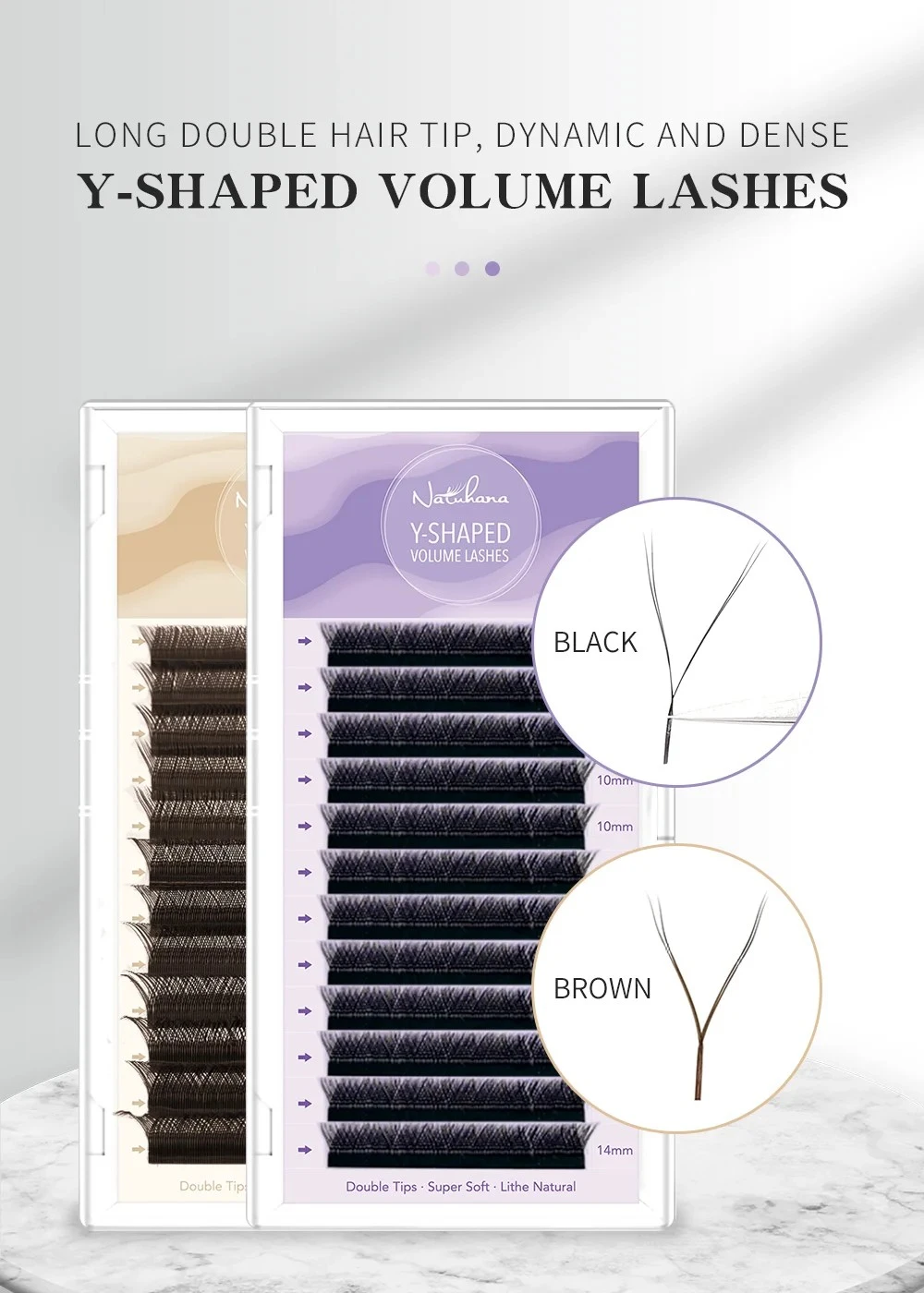 NATUHANA YY Shape Eyelash Extensions CD Curl Black product thumbnail 11