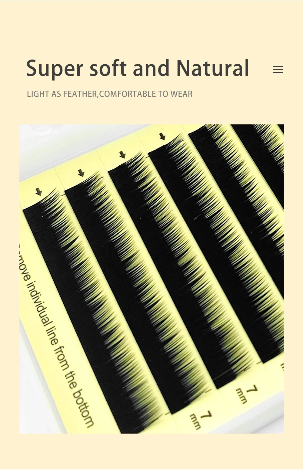 NATUHANA Bottom Eyelash Extension Soft Under Eyelashes J Curl 5-7 Mix product thumbnail 7