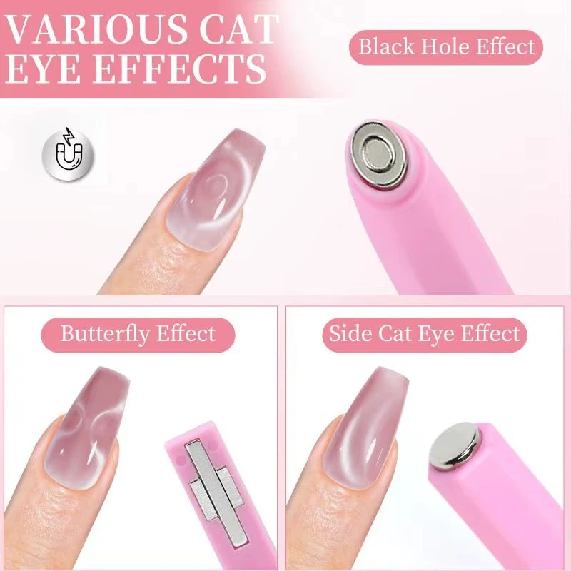 Double-head Magnet Stick 3 In 1 Ellipse Annular Cat Magnetic Gel Nail Art Strong Magnetic Nails Magnet Pen DIY Manicure Tool product thumbnail 8