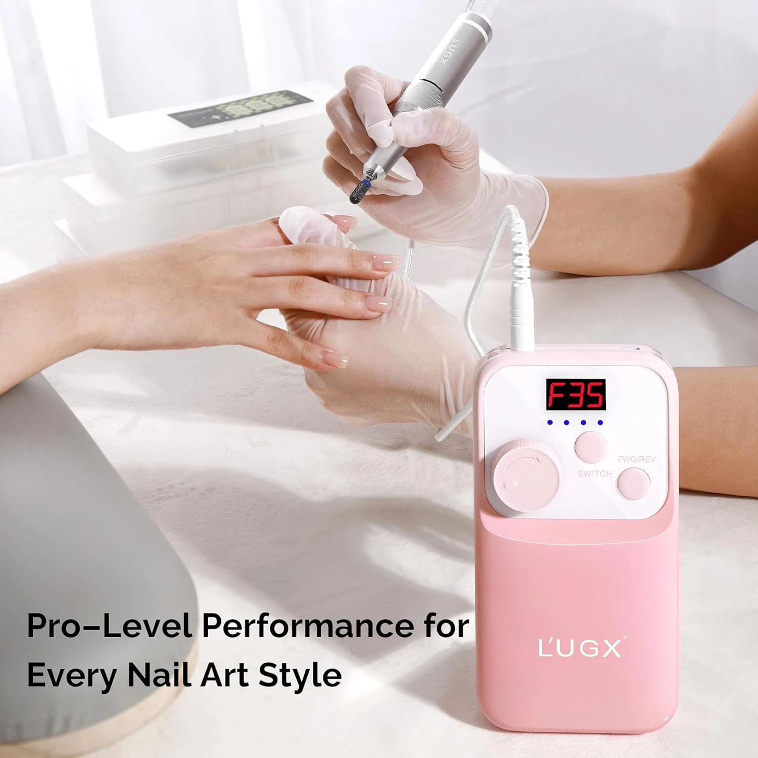 L'UGX LG602s Professional Power Portable Rechargeable Nail Drill Machine Type C Manicure 35000 RPM Electric Nail Drills product thumbnail 16