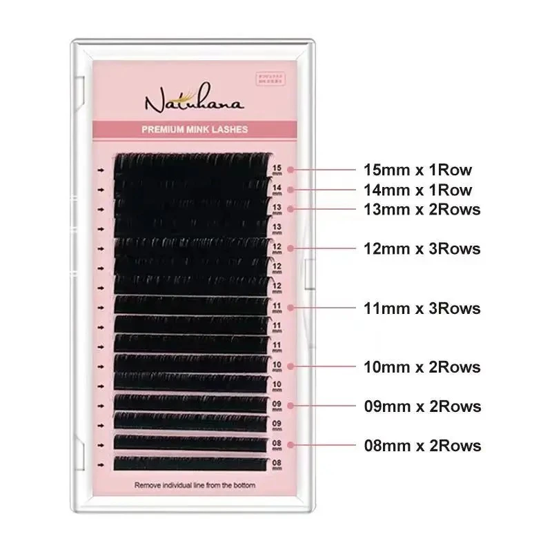 NATUHANA 16lines 8-15mm Mixed Eyelash Extension Matte Black product thumbnail 17