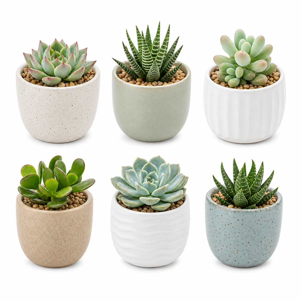 Mini Succulent Pots 6‑Pack