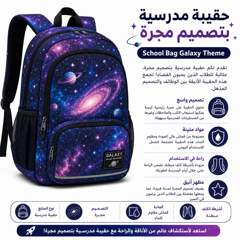 School Bag Galaxy Theme