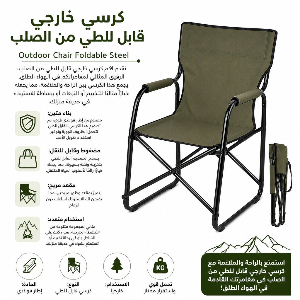 Outdoor Chair Foldable Steel