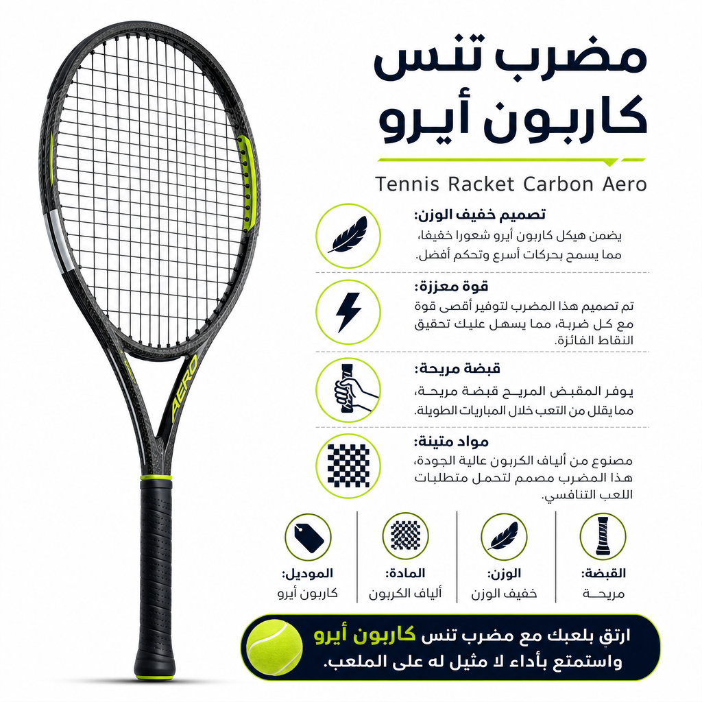 Tennis Racket Carbon Aero