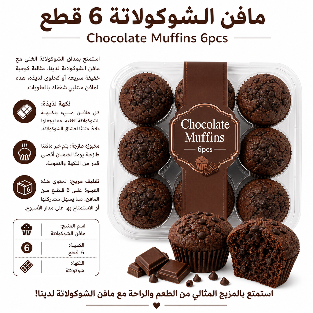 Chocolate Muffins 6pcs